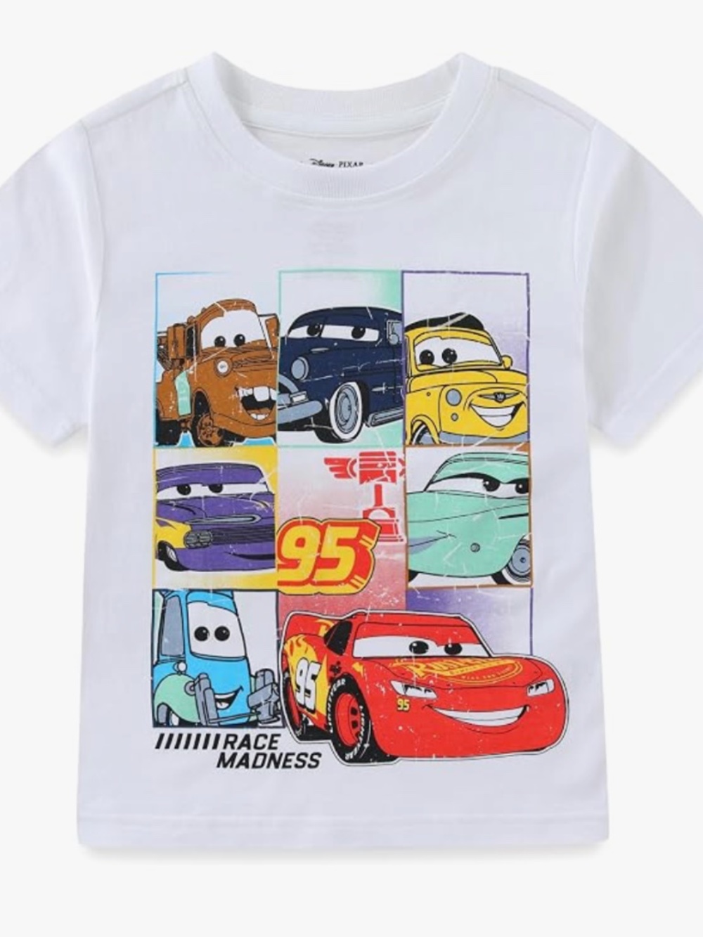 Disney Pixar Cars Lightning McQueen Graphic Tee Toddler Red Race Car Shirt 3T